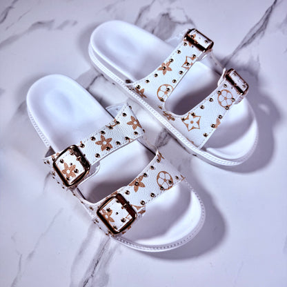 Quinn Buckle Slide - White