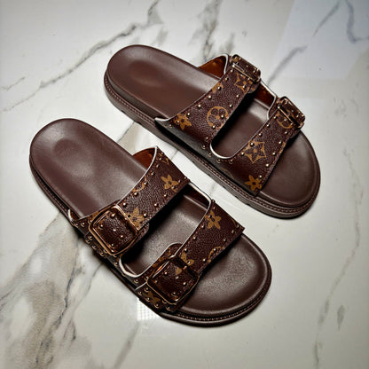 Quinn Buckle Slide - Brown